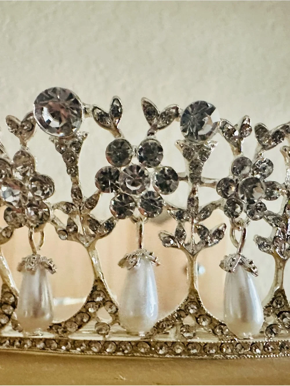Sweetv Princess Diana Silver Crystal Bridal Tiara Headpiece
